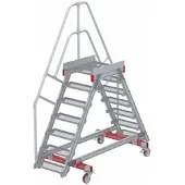 Euroline 512 mobiler Überstieg 60° Stufenausführung Stahl Gitterrost Stufenbreite 600mm 7 Stufen