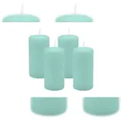 Kopschitz Kerzen 4er Set Stumpenkerzen/Adventskranzkerzen Türkis √ò 50 x 100 mm