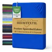 EXKLUSIV HEIMTEXTIL Frottee Spannbettlaken 60 - 70 x 140 cm Royalblau 80% Baumwolle 20% Polyester Öko - Tex Zertifiziert Bed-Sheet Bettlaken Spannbet