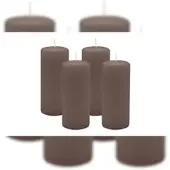 Kopschitz Kerzen 4er Set Stumpenkerzen/Adventskranzkerzen Mocca Ø 50 x 120 mm