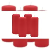Kopschitz Kerzen 4er Set Stumpenkerzen/Adventskranzkerzen Rot Ø 60 x 120 mm