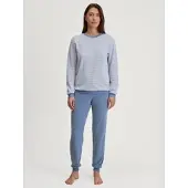 Calida "Soft Dreams" 2 tlg. Ringel-Design, warm, weich, Frottee-Qualität, Cotton-Mix