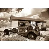 Papermoon Fototapete "Rosty Truck", bunt, B:3,5m L:2,6m, Vlies, Tapeten, Fototapete