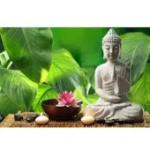 Papermoon Fototapete "Buddha in der Meditation", bunt, B:3m L:2,23m, Vlies, Tapeten, Fototapete