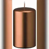 Kopschitz Kerzen Flachkopf-Stumpenkerzen Kupfer 60 x Ø 60 mm, 4 Stück