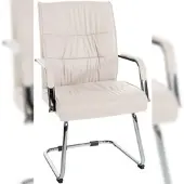 Proregal Besucherstuhl BILBAO HxBxT 100x58x66cm Kunstleder Creme Konferenzstuhl