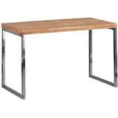 KADIMA DESIGN Schreibtisch "Isen": Massivholz, Landhausstil, verchromtes Metallgestell, 50 kg Belastung. Beige, 120x60x76 cm |