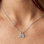 Yoursurprise Initialen kette - Rechteck - Silber - 2 Stück
