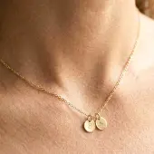 Yoursurprise Initialen kette - Rund - Gold - 2 Stück