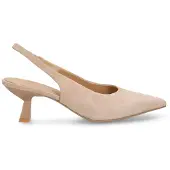 Manfield Taupefarbene Slingbackpumps aus Veloursleder | Größe 40