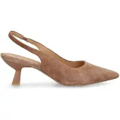 Manfield Braune Slingbackpumps aus Veloursleder | Größe 39