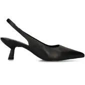 Manfield Schwarze Slingbackpumps aus Leder | Größe 39