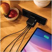 Verbatim - Mini GaN Charger 165W 4 Port US plug with EU and UK adaptors