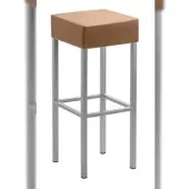 Mayer Barstuhl Sitzmöbel 1123 34 x 34 x 82 cm Stahl perlsilber/hellbraun