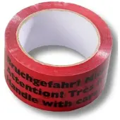 VEPATIM 36x Warnklebeband 'Bruchgefahr' PP Acrylatkleber geräuscharm 50mm x 66m
