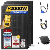 Solakon Balkonkraftwerk 2000W Solaranlage Steckerfertig Komplettset Photovoltaik Anlage 800W, Kabellänge: 5m, - onPower