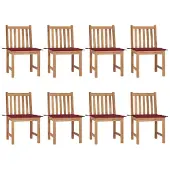 vidaXL Gartenstühle 8 Stk. mit Kissen Massivholz Teak , Gartenstühle Design 2024