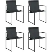 vidaXL Gartenstühle 4 Stk. Schwarz Stahl und Textilene