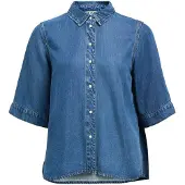 Object Kurzärmeliges Jeanshemd Blau XS