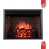 KAMINIO Elektrokamin LUCA - Elektrischer Einbaukamin mit Heizung, 3D-Flammeneffekt, 12 Flammenfarben, Fernbedienung - 23 Zoll