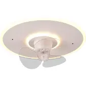 Reality Leuchten LED-Ventilator Nybro, weiß, DC, leise, Ø 50 cm, CCT, Remote dimmbar, weiß / opal, für Wohn- / Esszimmer, Metall, Modern