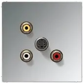 JUNG Mutimedia-Einsatz Cinch Audio/Composite Video/S-Video (Glanzchrom)