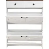 Vevor Schuhschrank mit 2 Klappen &amp; Kippschutz &amp; Schubladen