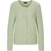 Goldner Strickjacke "Ajourjacke in Querrippen-Optik" modischer Strukturstrick