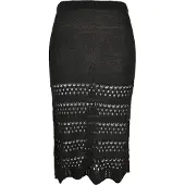 Urban Classics Ladies 3/4 Crochet Knit Skirt Black Größe: XL | Midiröcke Outlet | Damen | Schwarz