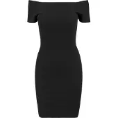 Urban Classics Shirtkleid "Damen Ladies Off Shoulder Rib Dress" 1 Stk. tlg.