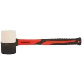 HM Müllner Gummihammer mit Fiberglasstiel schwarz weiss 450g