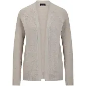 Goldner Strickjacke "Strickjacke mit Strickbandblende" aus Bändchengarn gestrickt