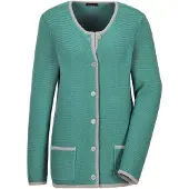 Goldner Strickjacke "Elegante Strickjacke mit Taschen" Knöpfe in Perlmutoptik