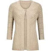 Goldner Strickjacke "Elegante Strickjacke mit Rippenblende" figurschmeichelner Style