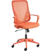 Beliani Bürostuhl Orange aus Mesh Stoff Höhenverstellbar Drehbar Wipp Funktion Modernes Design Schreibtischstuhl Drehstuhl für Home Office Büro