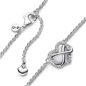 Pandora 392666C01-50 Silberkette für Damen Funkelndes Unendlichkeits-Herz