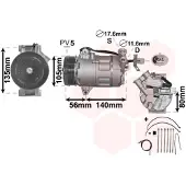 VAN WEZEL Kompressor, Klimaanlage *** IR PLUS *** 3700K428