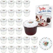 MamboCat 25er Set Sturzglas 230ml Einmachglas + TO-Deckel 82 Candyman eisblau + Heft