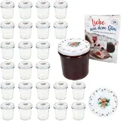 MamboCat 25er Set Sturzglas 350ml Einmachglas + TO-Deckel 82 Candyman eisblau + Heft