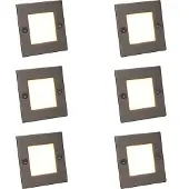 QAZQA 6er Set Moderne Einbaustrahler Stahl inkl LED Square 7