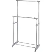 Wenko Kleiderständer Twin Bars, höhenverstellbar, 4 Rollen Wenko Chrom, Grau, Grau