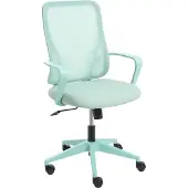 Beliani Bürostuhl Mintgrün aus Mesh Stoff Höhenverstellbar Drehbar Wipp Funktion Modernes Design Schreibtischstuhl Drehstuhl für Home Office Büro