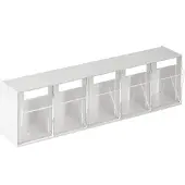 Lockweiler Klarsichtmagazin H 164 x B 600 x T 134 mm weiß - 1500513