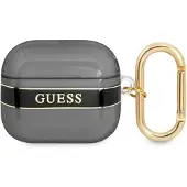 GUESS Gua3Hhtsk Airpods 3-Abdeckung Schwarz/Schwarze Strap-Kollektion