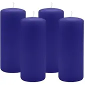 Kopschitz Kerzen 4er Set Adventskranzkerzen Royalblau Ø 60 x 120 mm