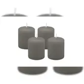 Kopschitz Kerzen 4er Set Stumpenkerzen/Adventskranzkerzen Grau Ø 50 x 60 mm