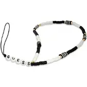 GUESS Gustbckh Phone Strap-Anhänger Schwarz-Weiß/Schwarz-Weiße Heishi-Perlen
