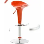 CLP Barhocker Saddle mit drehbarem Kunsttoffsitz und Fußablage orange
