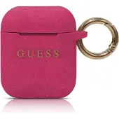 GUESS Guaccsilglfu Airpods Abdeckung Fuksja/Fuchsia Silikon Glitter