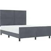 vidaXL Boxspringbett mit Kopfteil Dunkelgrau 140 x 200 cm Samt